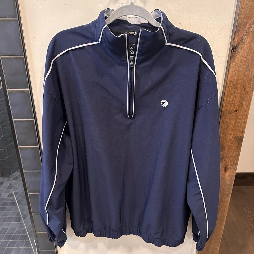 Straight Down Navy Wind Breaker Jacket - image 1